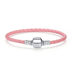 Double Braided Leather Chain Bracelet for Women