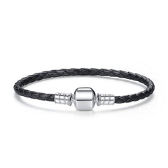 Double Braided Leather Chain Bracelet for Women
