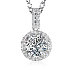 1CT Pendant Necklace with Moissanite Gemstone