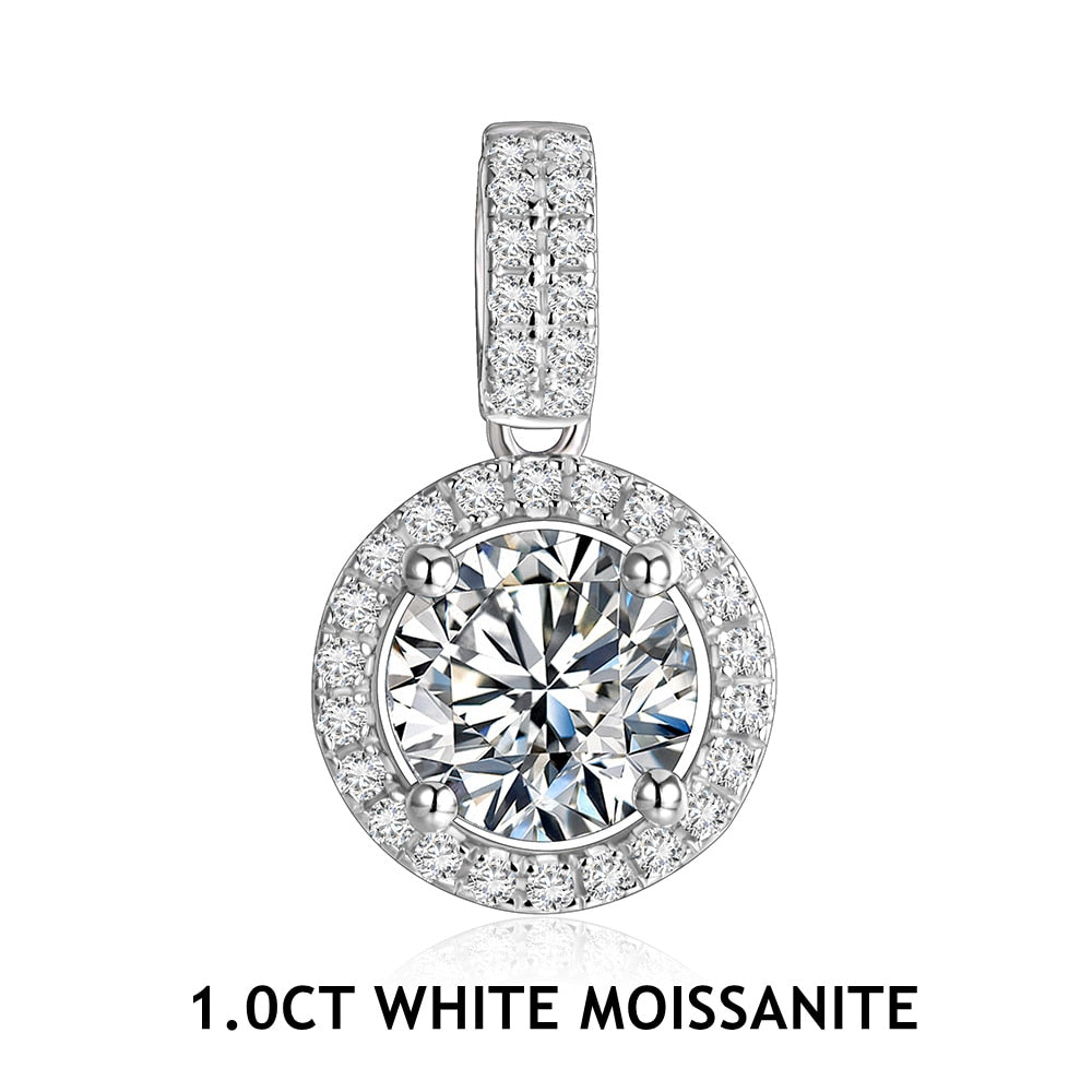1CT Pendant Necklace with Moissanite Gemstone
