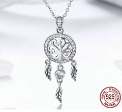 Women's Boho Dream Catcher Shaped Pendant Necklace