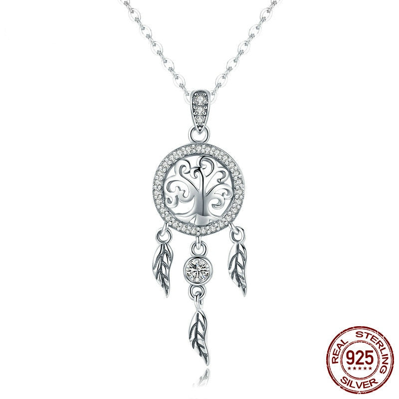 Women's Boho Dream Catcher Shaped Pendant Necklace