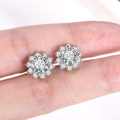Women's Snowflake Moissanite Stud Earrings