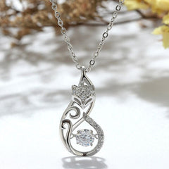 Crystal Fox Design Sterling Silver Women's Pendant Necklace