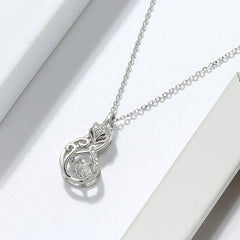 Crystal Fox Design Sterling Silver Women's Pendant Necklace