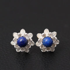 Elegant Vintage Flower Shaped Silver Stud Earrings