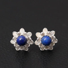 Elegant Vintage Flower Shaped Silver Stud Earrings