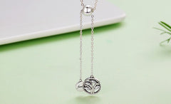 Family Tree Long Silver Necklace