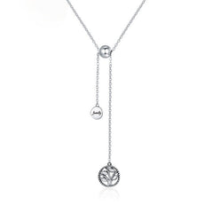 Family Tree Long Silver Necklace