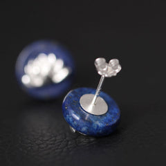 Cute Ethnic Lotus Shaped Silver Stud Earrings