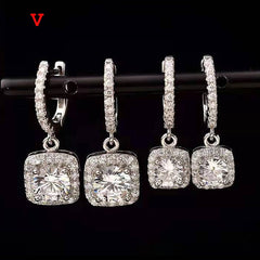 0.5/1 Carats Moissanite Drop Earrings for Women