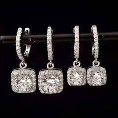 0.5/1 Carats Moissanite Drop Earrings for Women