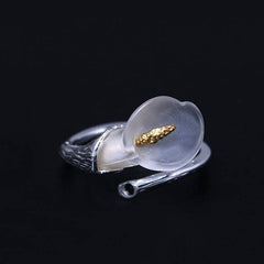 Fashion Vintage Flower Shaped Adjustable Silver Ring