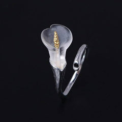 Fashion Vintage Flower Shaped Adjustable Silver Ring