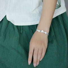 Elegant Romantic Floral Silver Women's Bangle