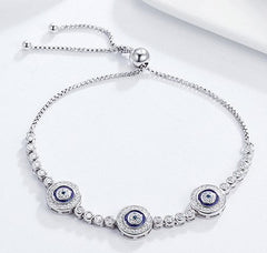 Elegant Sterling Silver Women's Chain Bracelet with Cubic Zirconia