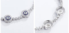 Elegant Sterling Silver Women's Chain Bracelet with Cubic Zirconia
