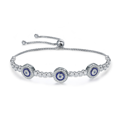 Elegant Sterling Silver Women's Chain Bracelet with Cubic Zirconia