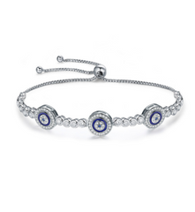 Elegant Sterling Silver Women's Chain Bracelet with Cubic Zirconia