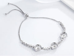 Elegant Sterling Silver Women's Chain Bracelet with Cubic Zirconia