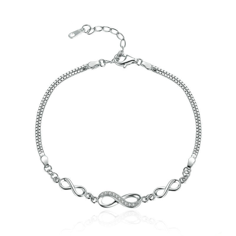 Minimalistic Silver Bracelet with Infinity Charm