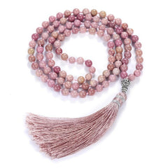 ANatural Rhodochrosite/Moss Carnelian Tassel Bracelet