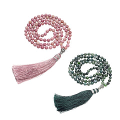 ANatural Rhodochrosite/Moss Carnelian Tassel Bracelet