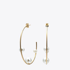 Women's Stylish Pearls Hoop Earrings