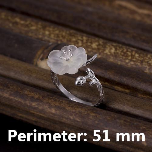 Elegant Romantic Flower Shaped Crystal Silver Women's Ring