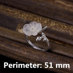 Elegant Romantic Flower Shaped Crystal Silver Women's Ring