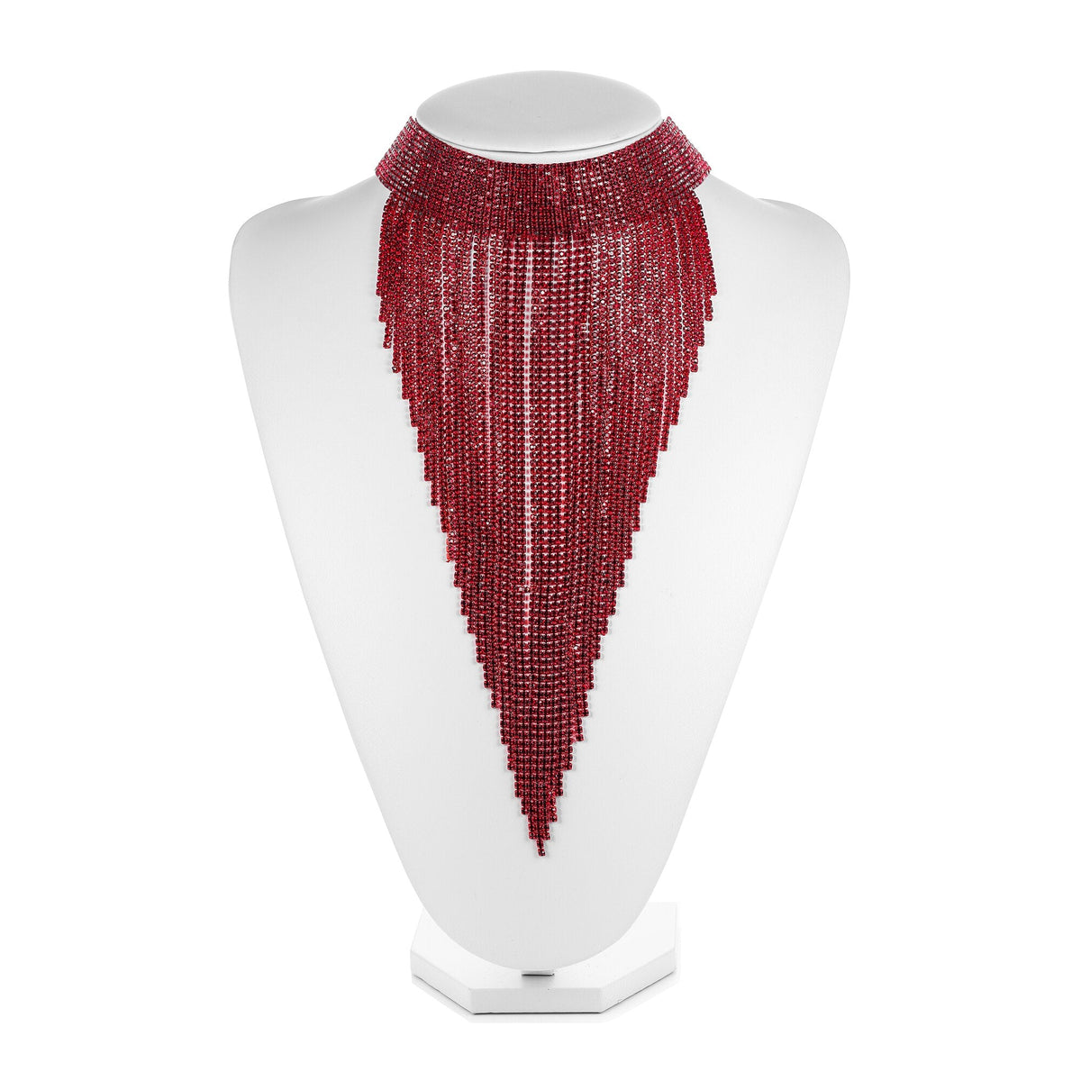 Women's Wide Tassel Crystal Choker