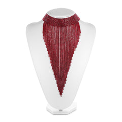 Women's Wide Tassel Crystal Choker