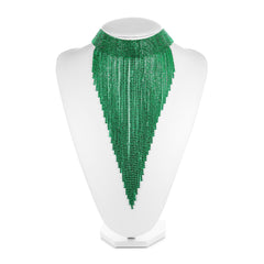 Women's Wide Tassel Crystal Choker