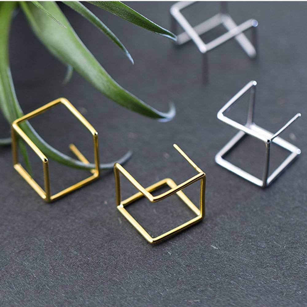 Cube Shaped Minimalistic Earrings for Women