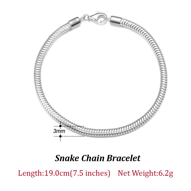 925 Sterling Silver Chain Bracelet