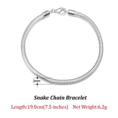 925 Sterling Silver Chain Bracelet