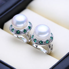 Women's Luxury 925 Silver Pearls Jewelry 3 pcs Set