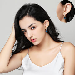 Blue Topaz Drop Earrings for Women