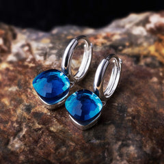 Blue Topaz Drop Earrings for Women