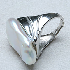 Bohemian 925 Silver Ring for Women with Natural Pearl