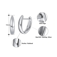 Women's Simple Style Silver Hoop Earrings