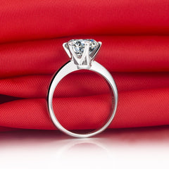 1CT 14K White Gold Round Ring