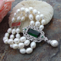 Women's Luxury Layers Bracelet with Natural Pearls