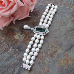 Women's Luxury Layers Bracelet with Natural Pearls