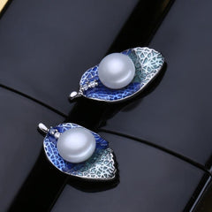 Colorful 925 Silver Pearls Women's Jewelry 4 pcs Set
