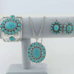 Women's Turquoise Necklace and Earrings Set