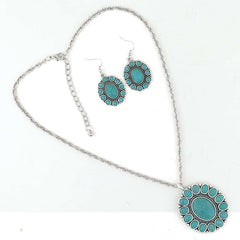 Women's Turquoise Necklace and Earrings Set