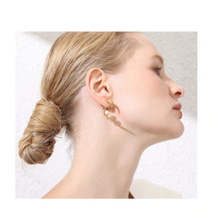 Women's Floral Pearls Drop Earrings