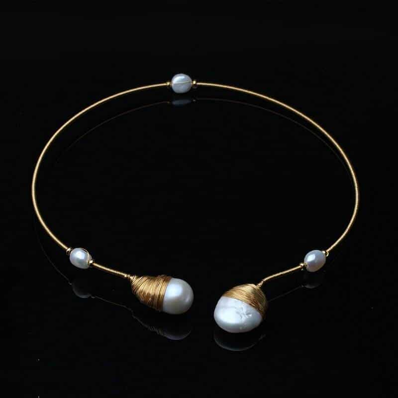 Women's Adjustable Pearls Choker