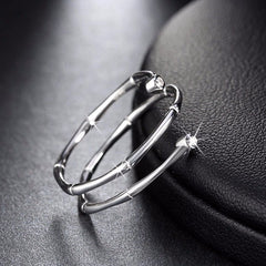 Minimalistic Sterling Silver Women's Bypass Ring